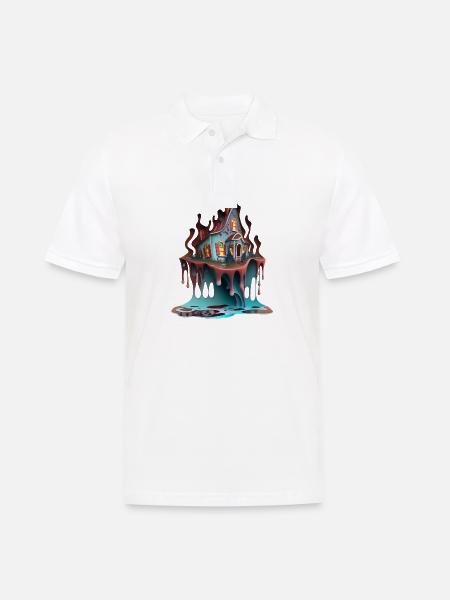 DRIPPY HOUSE - Men's Polo Shirt - white
