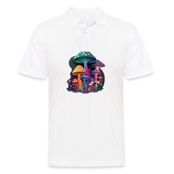 TRIPPY MUSHROOMS - Men's Polo Shirt - white - Front - Kai (181cm)