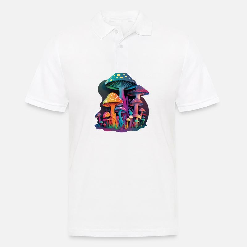 CHAMPIGNONS TRIPPY - Polo Homme - blanc