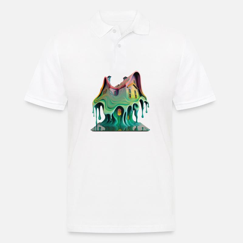 DRIPPY HOUSE - Männer Poloshirt - Weiß