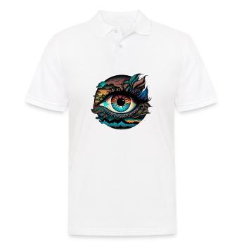 TRIPPY EYE - Men's Polo Shirt - white - Front - Kai (181cm)