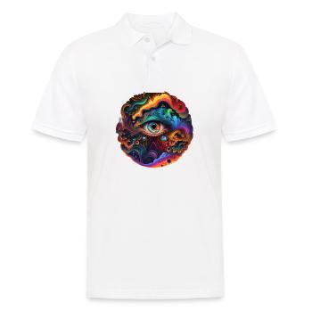 TRIPPY EYE - Men's Polo Shirt - white - Front - Kai (181cm)