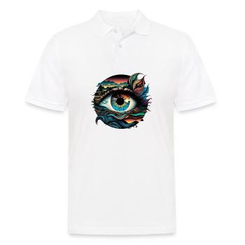 TRIPPY EYE - Men's Polo Shirt - white - Front - Kai (181cm)