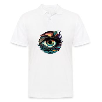 TRIPPY EYE - Men's Polo Shirt - white - Front - Kai (181cm)