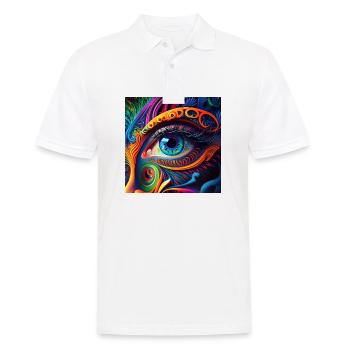 TRIPPY EYE - Men's Polo Shirt - white - Front - Kai (181cm)