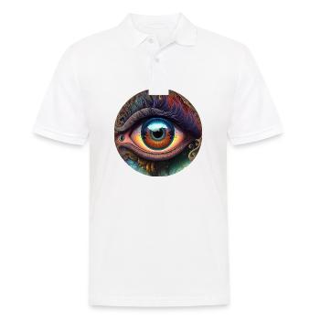 TRIPPY EYE - Men's Polo Shirt - white - Front - Kai (181cm)