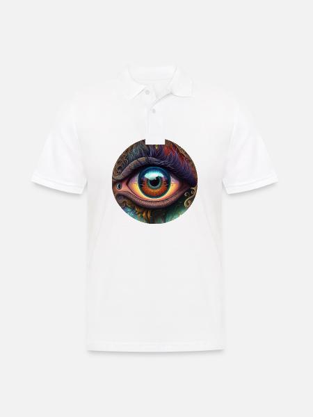 TRIPPY EYE - Men's Polo Shirt - white