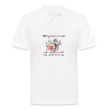 Happiness is a field of flowers - Men's Polo Shirt - white - Front - Kai (181cm)
