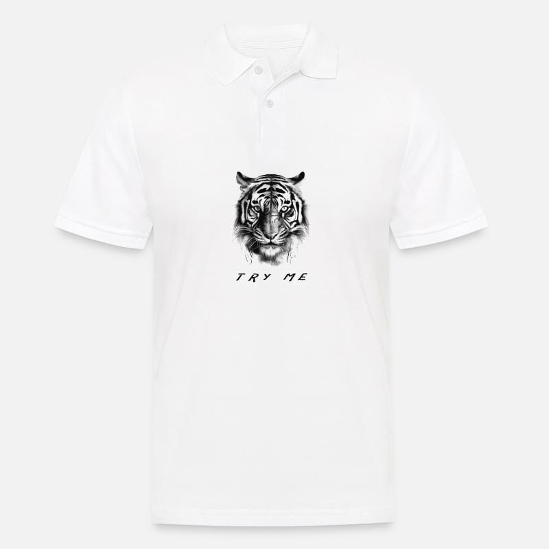 Try me - Männer Poloshirt - Weiß