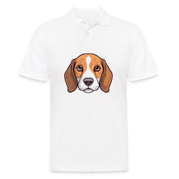Beagle Head Comic Cartoon Look Dogs Happiness - Men's Polo Shirt - white - Front - Kai (181cm)