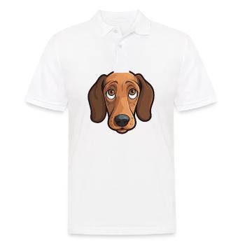 Dackel Kopf Comic Cartoon Hund Hundeliebling - Männer Poloshirt - Weiß - Vorne - Kai (181cm)