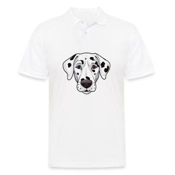Dalmatiner Kopf Comic Cartoon Hundefreude - Männer Poloshirt - Weiß - Vorne - Kai (181cm)
