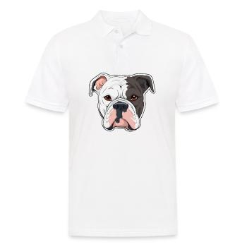 American Bulldog Kopf Comic Cartoon Hund - Männer Poloshirt - Weiß - Vorne - Kai (181cm)