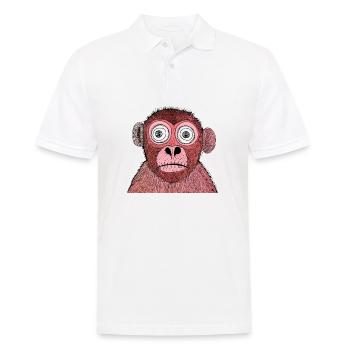 Hilarious Red Monkey Stare-Off - Men's Polo Shirt - white - Front - Kai (181cm)