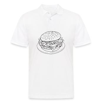 Hamburger Burger Fastfood Grillen Cheeseburger - Männer Poloshirt - Weiß - Vorne - Kai (181cm)