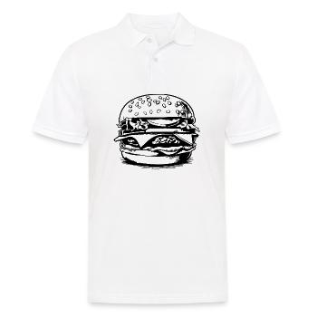 Hamburger Burger Fastfood Grillen Cheeseburger - Männer Poloshirt - Weiß - Vorne - Kai (181cm)