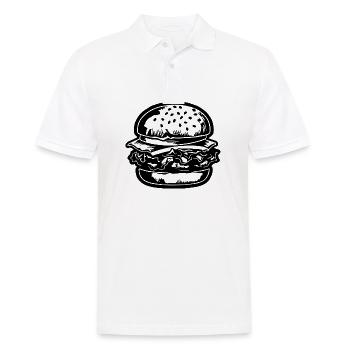 Hamburger Burger Fastfood Grillen Cheeseburger - Männer Poloshirt - Weiß - Vorne - Kai (181cm)