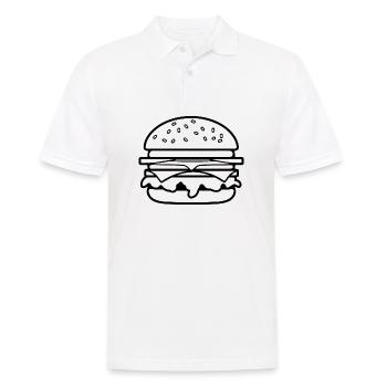 Hamburger Burger Fastfood Grillen Cheeseburger - Männer Poloshirt - Weiß - Vorne - Kai (181cm)