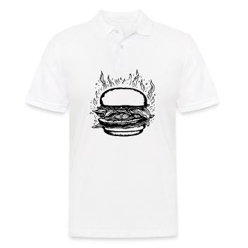 Hamburger Burger Fastfood Grillen Cheeseburger - Männer Poloshirt - Weiß - Vorne - Kai (181cm)