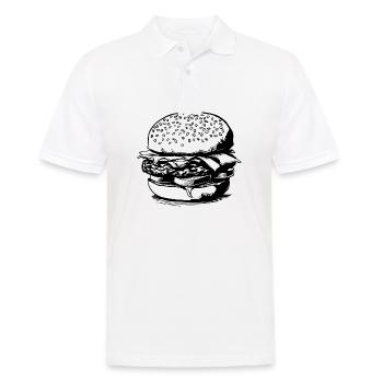 Hamburger Burger Fastfood Grillen Cheeseburger - Männer Poloshirt - Weiß - Vorne - Kai (181cm)