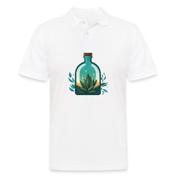 Aloe Vera in Flasche - Männer Poloshirt - Weiß - Vorne - Kai (181cm)