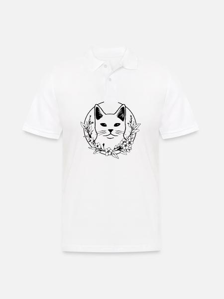 Katze Katzen Kätzchen Katzendame - Männer Poloshirt - Weiß