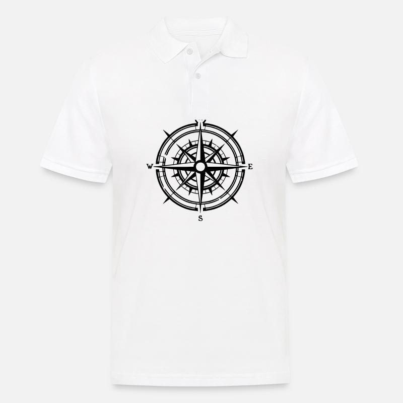 Kompass Nautik Segelboot Seefahrer - Männer Poloshirt - Weiß