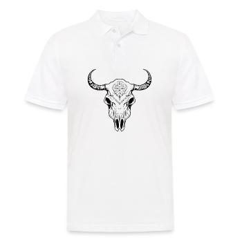 Cow Skull Boho - Men's Polo Shirt - white - Front - Kai (181cm)