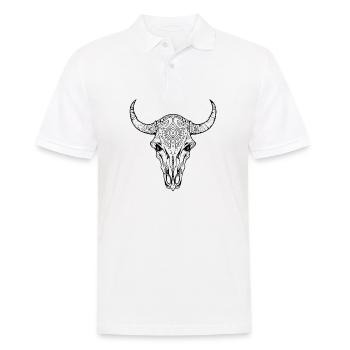 Cow Skull Boho - Men's Polo Shirt - white - Front - Kai (181cm)