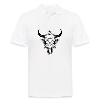 Kuh Schädel Boho - Männer Poloshirt - Weiß - Vorne - Kai (181cm)