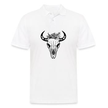 Cow Skull Boho - Men's Polo Shirt - white - Front - Kai (181cm)