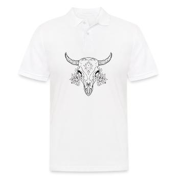 Cow Skull Boho - Men's Polo Shirt - white - Front - Kai (181cm)