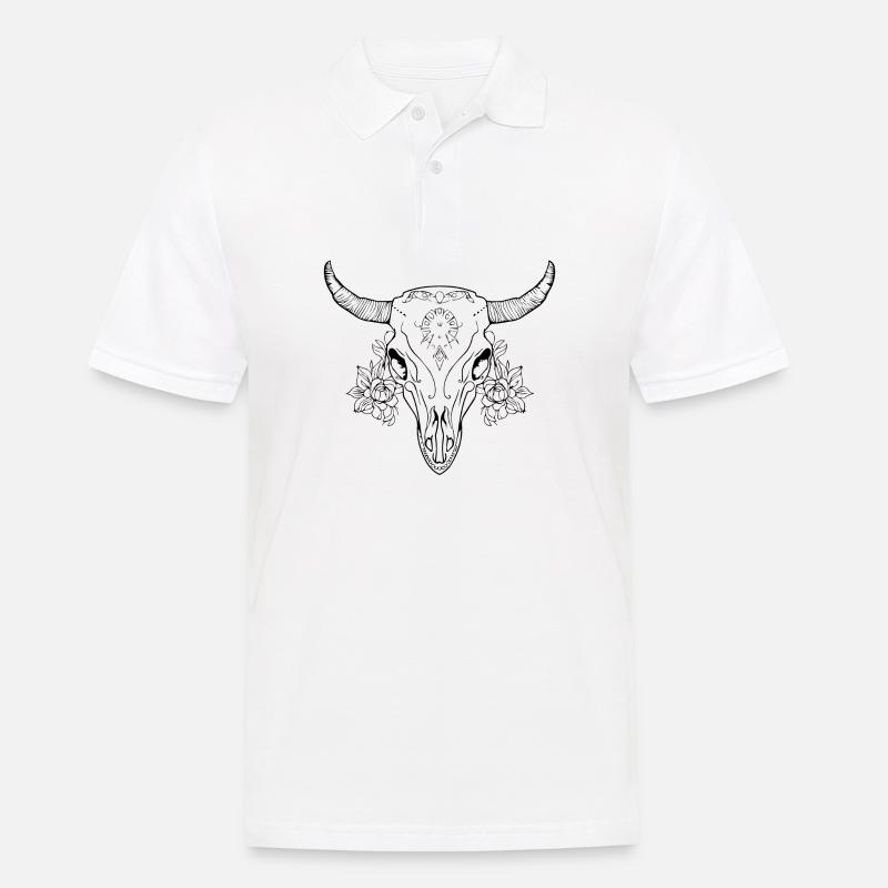 Cow Skull Boho - Men's Polo Shirt - white