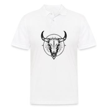Cow Skull Boho - Men's Polo Shirt - white - Front - Kai (181cm)