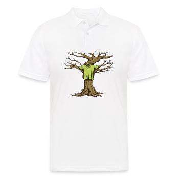 T-Shirt am Baum hängend: Grüner Pop-Surrealismus - Männer Poloshirt - Weiß - Vorne - Kai (181cm)