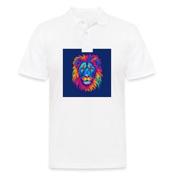 Pride of Colors: A Colorful Lion Art Print - Men's Polo Shirt - white - Front - Kai (181cm)
