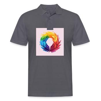 Feathered Royalty: Colorful LGTBQ+ Crown Art Print - Men's Polo Shirt - charcoal grey - Front - Nico (186cm)