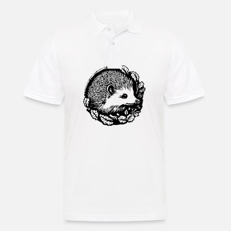 Igel Wald Stachelig Tier - Männer Poloshirt - Weiß