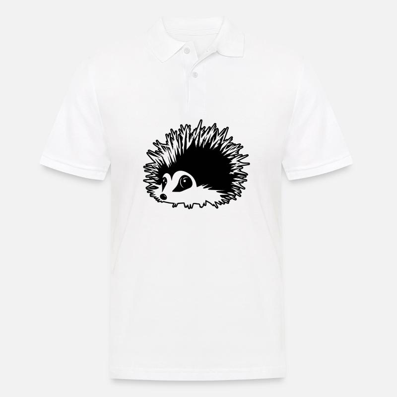 Igel Wald Stachelig Tier - Männer Poloshirt - Weiß