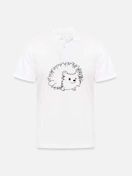 Igel Wald Stachelig Tier - Männer Poloshirt - Weiß