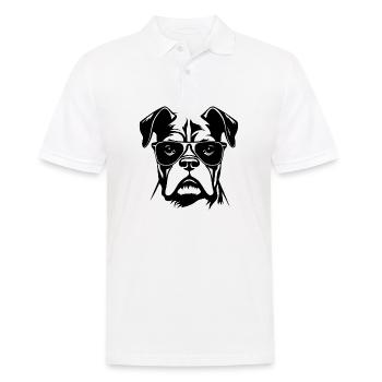 Boxer Hund Hunderasse - Männer Poloshirt - Weiß - Vorne - Kai (181cm)