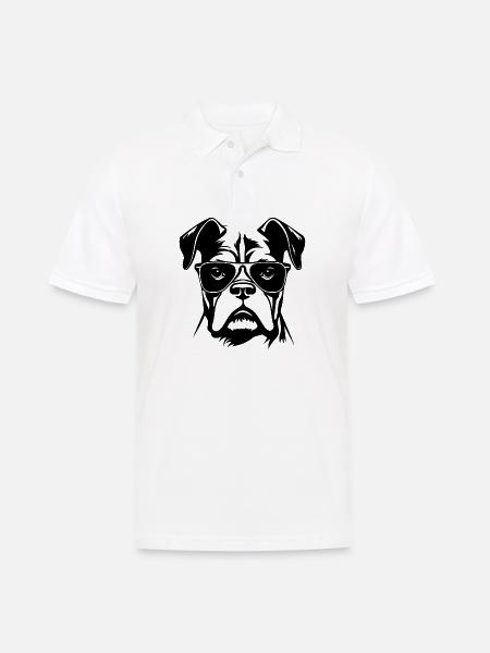 Boxer Hund Hunderasse - Männer Poloshirt - Weiß