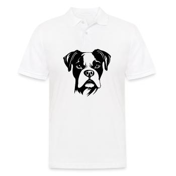 Boxer Hund Hunderasse - Männer Poloshirt - Weiß - Vorne - Kai (181cm)