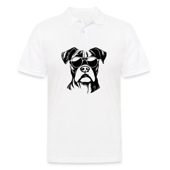 Boxer Hund Hunderasse - Männer Poloshirt - Weiß - Vorne - Kai (181cm)