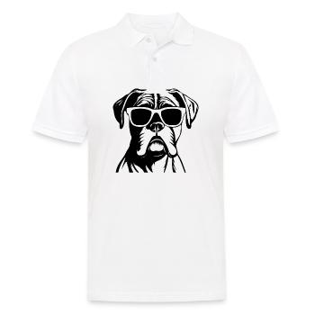 Boxer Hund Hunderasse - Männer Poloshirt - Weiß - Vorne - Kai (181cm)