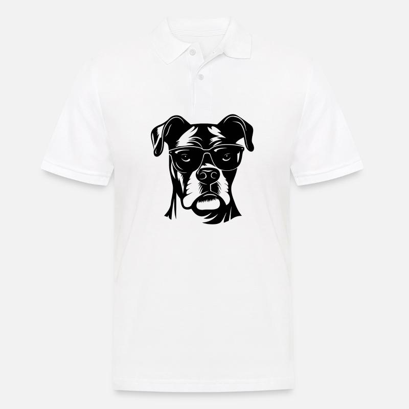 Races de chiens boxers - Polo Homme - blanc