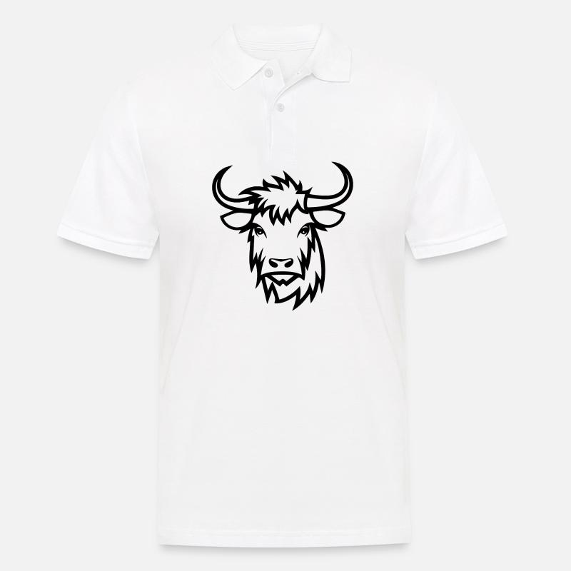 Vache écossaise des Highlands - Polo Homme - blanc
