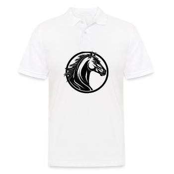 Poney tête de cheval - Polo Homme - blanc - Devant - Kai (181cm)