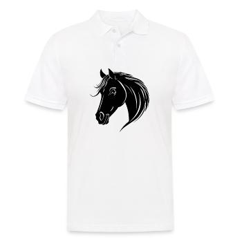 Poney tête de cheval - Polo Homme - blanc - Devant - Kai (181cm)