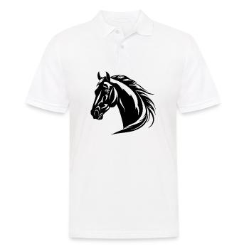Poney tête de cheval - Polo Homme - blanc - Devant - Kai (181cm)